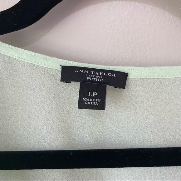 Ann Taylor Petite Sheer Green Blouse - Picture 8 of 8